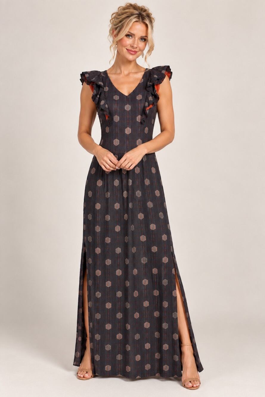Ace & Jig Audrey Cotton Maxi Dress in Casino Textile - Size S
